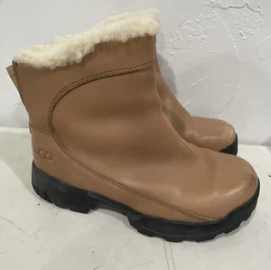UGG Australia F8002g Leather Winter Boots Zip Insulated US 6.5 - Picture 1 of 7