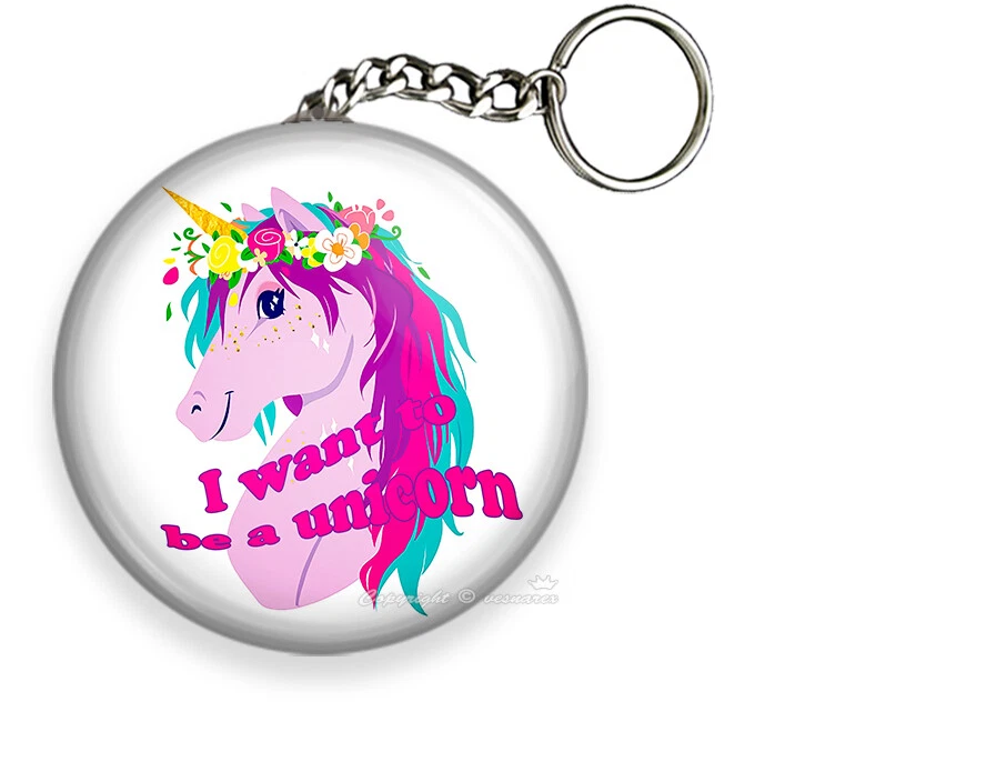 LLAVERO PELO COLOR ARCO IRIS UNICORNIO LLAVERO LLAVERO ANILLO IDEA DE REGALO Foto 1 de 1