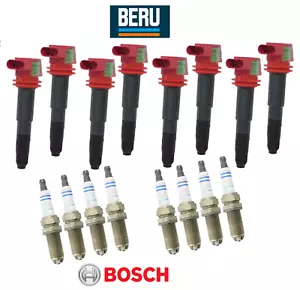 Ignition Coil & Spark Plug (8sets) Beru OEM for Porsche Cayenne Panamera GTS S - Picture 1 of 1