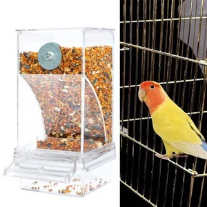 Auto Bird Feeder Cup No Mess Bowl Cage Feeding Automatic Canary Parrot Cockatiel - Picture 1 of 9