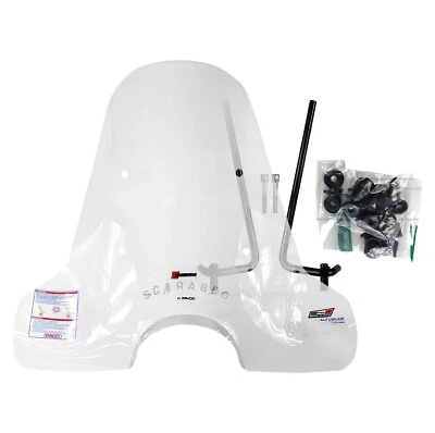 PARABREZZA ALTO TRASPARENTE CON ATTACCHI PER APRILIA SCARABEO 50 100 1993-2013 - Immagine 1 di 3