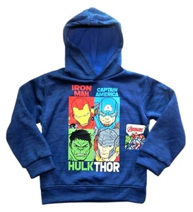 AVENGERS HULK IRON MAN THOR Pull-Over Sweatshirt Hoodie Boys Size 4 5 6 or 7 $25 - Picture 1 of 1