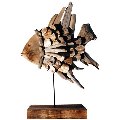 SEESTERN Treibholz Deko Fisch Motiv (63 cm) Frei stehend Driftwood Holzdeko/2352 - Bild 1 von 4