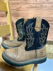 child-size 2m cowboy John deere boots- leather - Picture 1 of 8