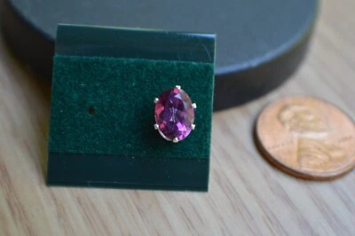 PENDIENTE ÚNICO Un Solitario Topacio Rosa Místico 1.35ct Plata de Ley 8x6mm Foto 1 de 4