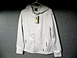 Spyder Hooded Hoodie Sweathirt Zip Jacket White Womens Sz Medium - Picture 1 of 8