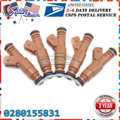 Inyectores de combustible para Volvo S60 S80 C70 V70 XC90 1998-09 2,4 L 2,5 L 5 piezas 0280155831  Foto 1 de 4