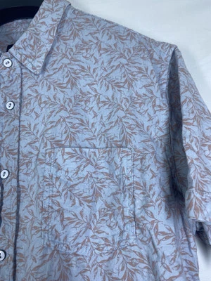 Rails Shirt Mens Large Blue Floral Button Up Short Sleeve Linen Blend Carson USA - Image 1 of 4