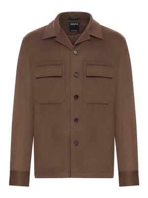 Sobrecamisa ZEGNA Mediana Marrón Cachemira Nueva y Auténtica Foto 1 de 2