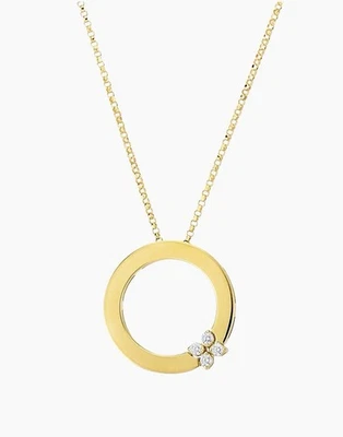 Roberto Coin Love In Verona 18K Yellow Gold & Diamond Pendant Necklace 0.07 tcw - Image 1 of 4