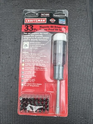 Sears Craftsman USA Nos 33pc Magnetic Tamper Proof Bit Driver Set 47486 Sexy - Image 1 of 4