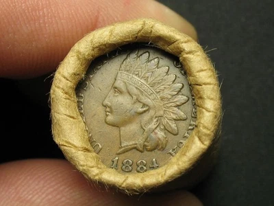 🔥 HALF ROLL 25 COIN SHOTGUN PENNY INDIAN HEAD CENTS NICE XF+ 1880-1889 LOT 2 - Image 1 of 4