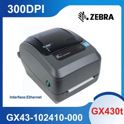 Zebra GX430t GX43-102410-000 Monochrome Thermal Transfer Label Printer Ethernet - Image 1 of 4