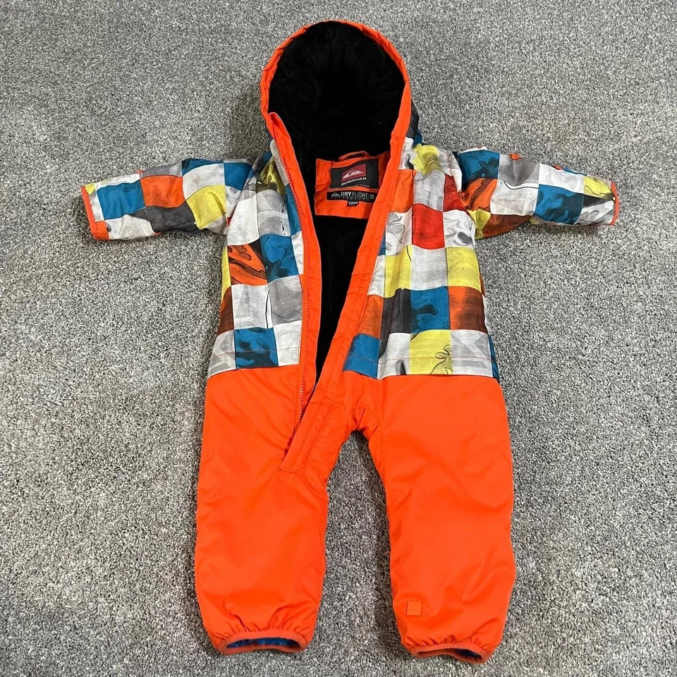 Traje de nieve Quiksilver Little Rookie con capucha forrado de lana naranja - 12 meses Foto 1 de 4