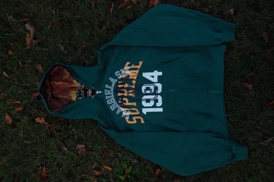 Supreme x MM6 Maison Margiela Sudadera con Capucha Cremallera Verde Oscuro, Talla Grande Foto 1 de 4