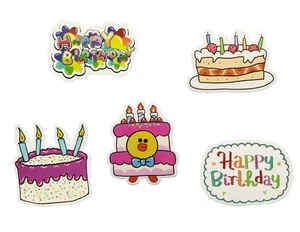 LOT 5 LARGE SCRAPBOOKING STICKERS — HAPPY BIRTHDAY GIRLS EASTER DUCK PEEP CAKES - Picture 1 of 3