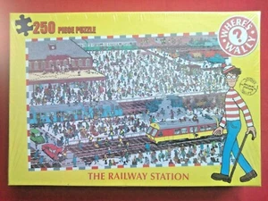 WHERE'S WALLY - THE RAILWAY STATION - 250 PIECE JIGSAW PUZZLE - NEW & SEALED - Picture 1 of 2