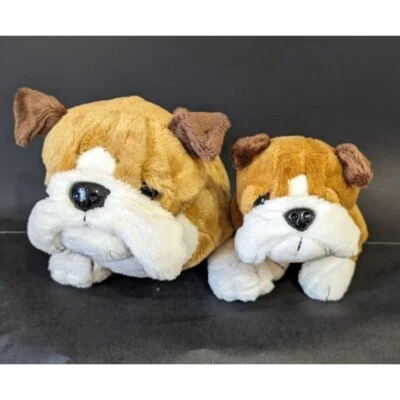 Ganz Webkinz Bulldog Bean Bag Plush Stuffed Animal No Code 7/8" set of 2 - Image 1 of 4
