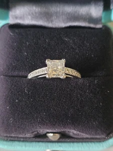 Tiffany's 1 Carat Princess Cut Diamond Engagement Ring With Wedding Band - Picture 1 of 11