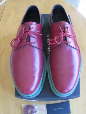 Hombres Bottega Veneta Italia CORDONES Varenne BECERRO Cuero Zapatos Caja Bacara Rosa 11 Foto 1 de 4