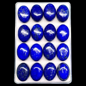 10 Pcs Natural Untreated Lapis Lazuli 18x13mm Oval Loose Cabochon Gemstones Lot - Picture 1 of 15