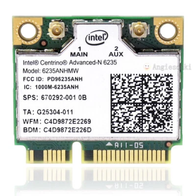 HP 670292-001 Intel COMPAQ 6235ANHMW WIRELESS N 6235 + BLUETOOTH PCIE wifi card - Image 1 of 4