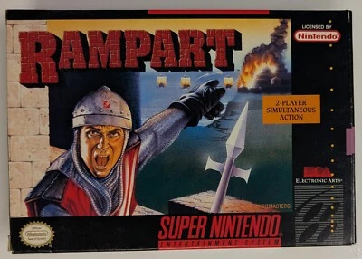 Rampart 1990 Super Nintendo SNES Game Box Poster & Manual No Cart - Image 1 of 4