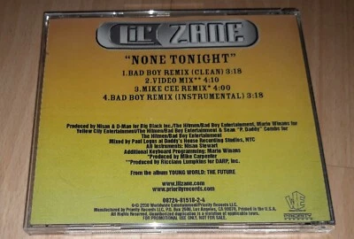 LIL' ZANE  None Tonight - PROMO CD Single RAP Hip Hop Bad Boy Remix MARIO WINANS - Bild 1 von 3