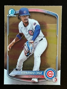 2025 Bowman Chrome Prospects - Fernando Cruz #BCP-110 - Chicago Cubs #9 - Picture 1 of 2