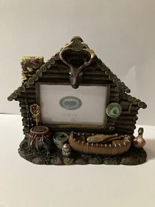 Cabin Fishing Hunting Picture Frame 3.5" X 5" NEW IN BOX. Cabin Vacation - Picture 1 of 6