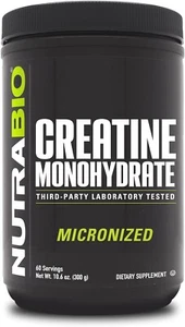 NutraBio Creatine Monohydrate Supplement, Unflavored, (300 g) - Supports Muscle - Picture 1 of 7