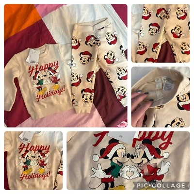 Sudadera H&M Felices Fiestas Disney Navidad Mickey y Minnie - Nueva Con Etiquetas Foto 1 de 4