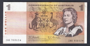 Australia R-72 S. (1967) 1 Dollar - Coombs/Randall. STAR Note.. Prefix ZAG.. gVF - Imagen 1 de 2
