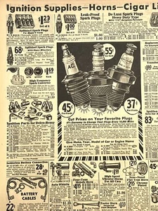 VTG 1930 Wards Champion Spark Plugs Auto Parts Original PRINT AD 23x34cm MWC 585 - Picture 1 of 3