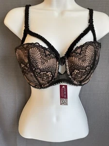 Adore Me Kimmy Women's Black Lacy Overlay Underwire Bra Size 34DD Padded NWT. - Picture 1 of 6