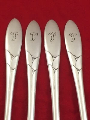 Set of 4 Oneida Community LADY HAMILTON Silverplate Dinner Forks 7 3/4" Mono V - Image 1 of 4