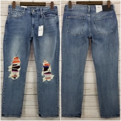 NWT Levi's Size 28/27 Made & Crafted Pin Dot Stripe Ribbed Patch Boyfriend Jeans - Image 1 of 4