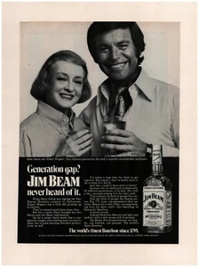 Pubblicità stampa originale Jim Beam Bourbon Whiskey Bette Davis 1972 ~ spedizione veloce ~ - Foto 1 di 1