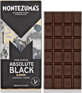 Montezuma's Absolute Black, 100% Cocoa, Dark Chocolate, Gluten Free & Naturally - Picture 1 of 9