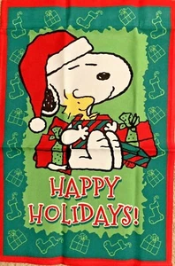 SNOOPY PEANUTS HAPPY HOLIDAYS Garden Flag 12"x18" 61885 NIP - Picture 1 of 2