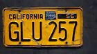 1960 California License Plate # GLU - 257