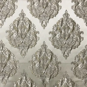 Damask Motifs Jacquard Fabric, 54" Wide for Upholstery Windows Chair Craft, Yard - Picture 1 of 7