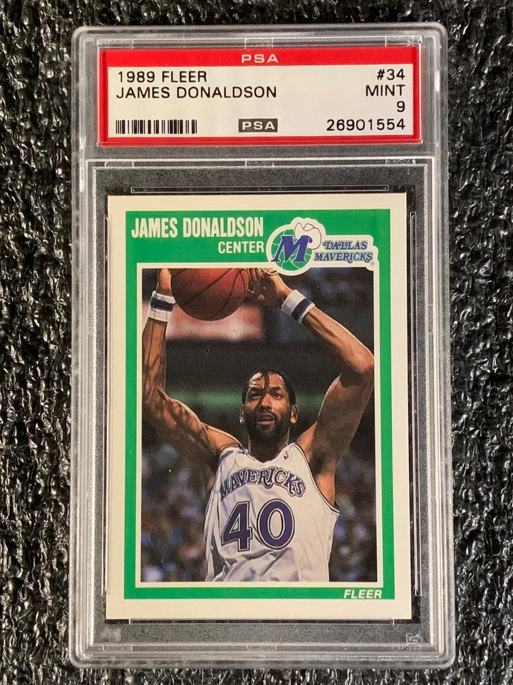 1989 Fleer Basketball #34 James Donaldson PSA 9 - Image 1 of 2