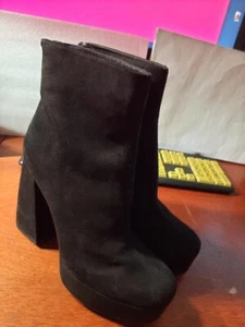 Nuevo botín de gamuza negro Open Edit para mujer talla 8 - Imagen 1 de 6