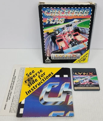 Checkered Flag - Atari Lynx Video Game Cartridge Complete w/ Instructions & Box - Image 1 of 4