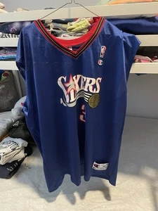 Vintage Champion Allen Iverson Sixers Jersey Size 48 (XL) - Picture 1 of 6