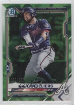 2021 Bowman Chrome Sapphire Edition Prospects Green Refractor Shea Langeliers - Image 1 of 2