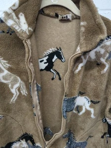 An Original Molly & Me Full Zip Fleece Vest Southwestern Horses Rodeo Women Med - Picture 1 of 7