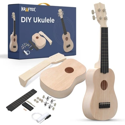 Kit de ukelele hágalo usted mismo - Construye tu propia guitarra con kit de ukelele soprano de 21 pulgadas, Inc... Foto 1 de 4