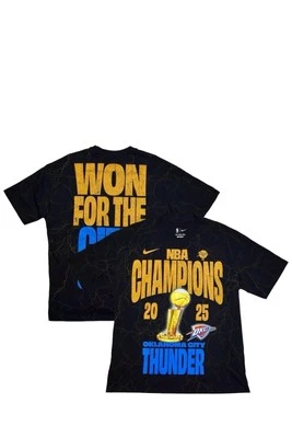 NBA Oklahoma City Thunder Nike 2025 NBA Finals Locker Room Champions Shirt M - Image 1 of 3